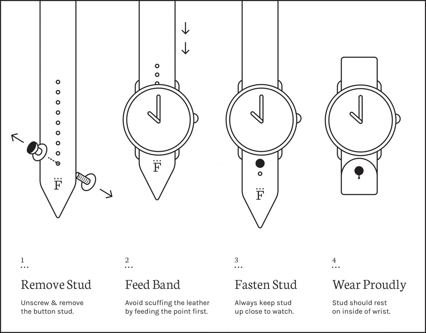 FFF Button-Stud Watchband (Adjustable)