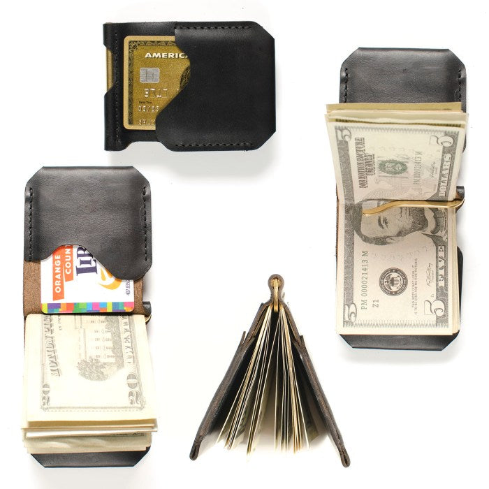 insReal Leather Thin Money Clipper New Card Holder Clip Short