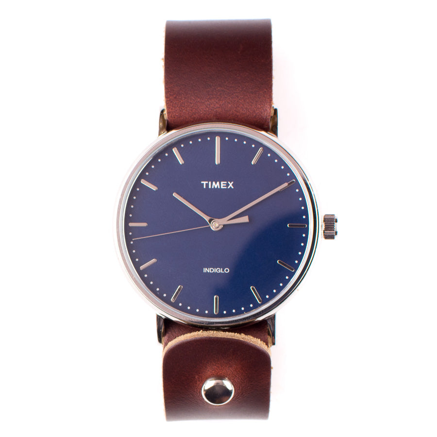 Timex 41mm Silver/Cobalt Fairfield & 20mm FFF Watchband