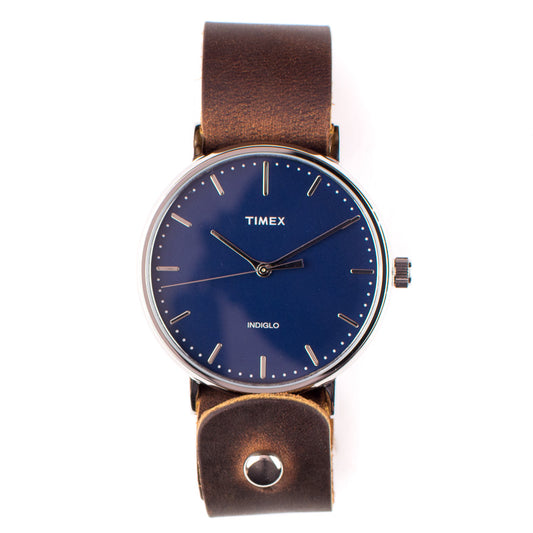 Timex 41mm Silver/Cobalt Fairfield & 20mm FFF Watchband