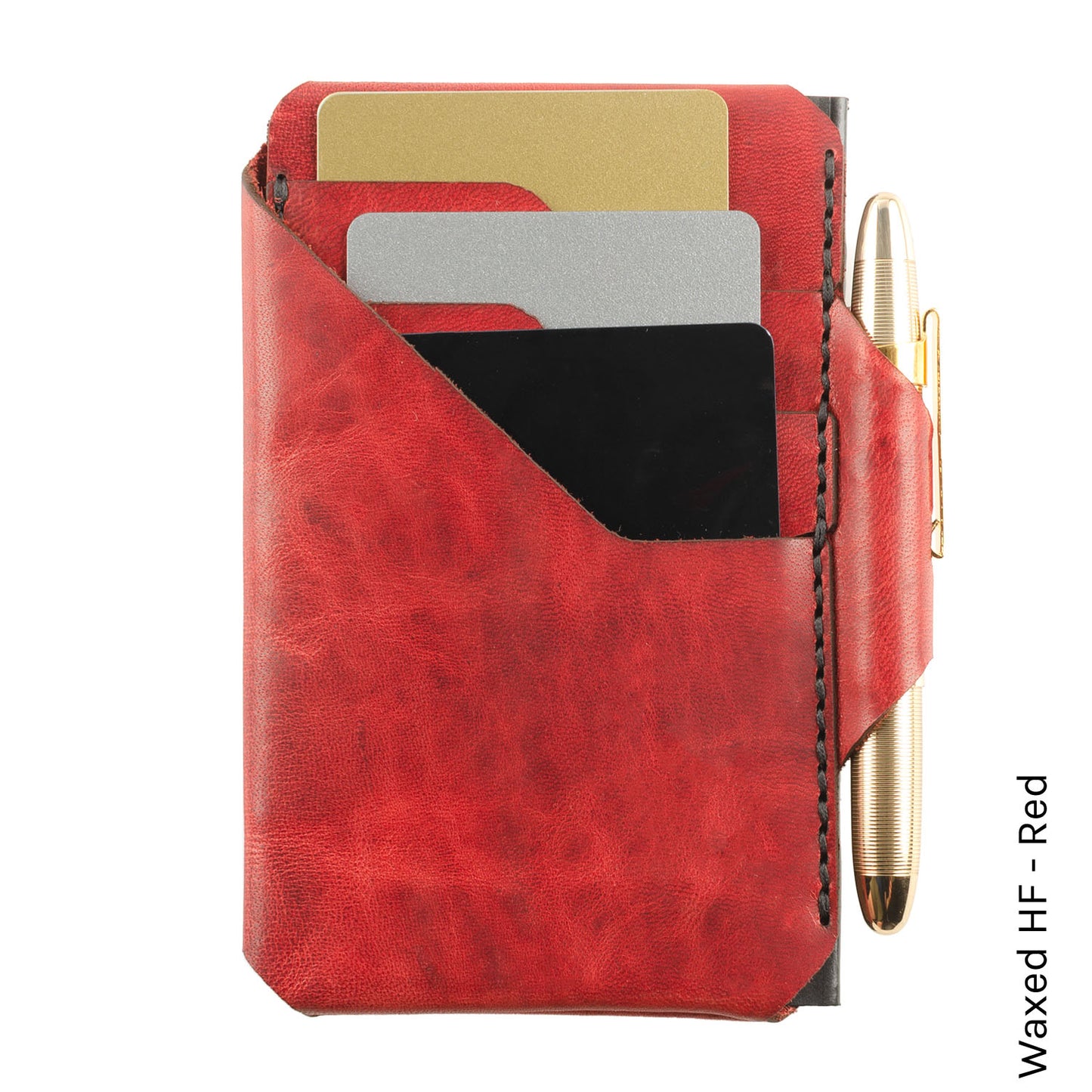 Archslim Wallet in Waxed HF Red — front view