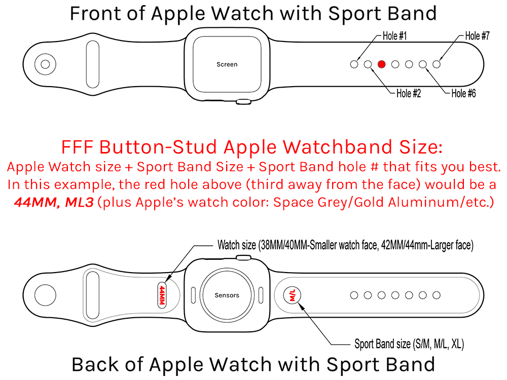 FFF Button-Stud Apple Watchband