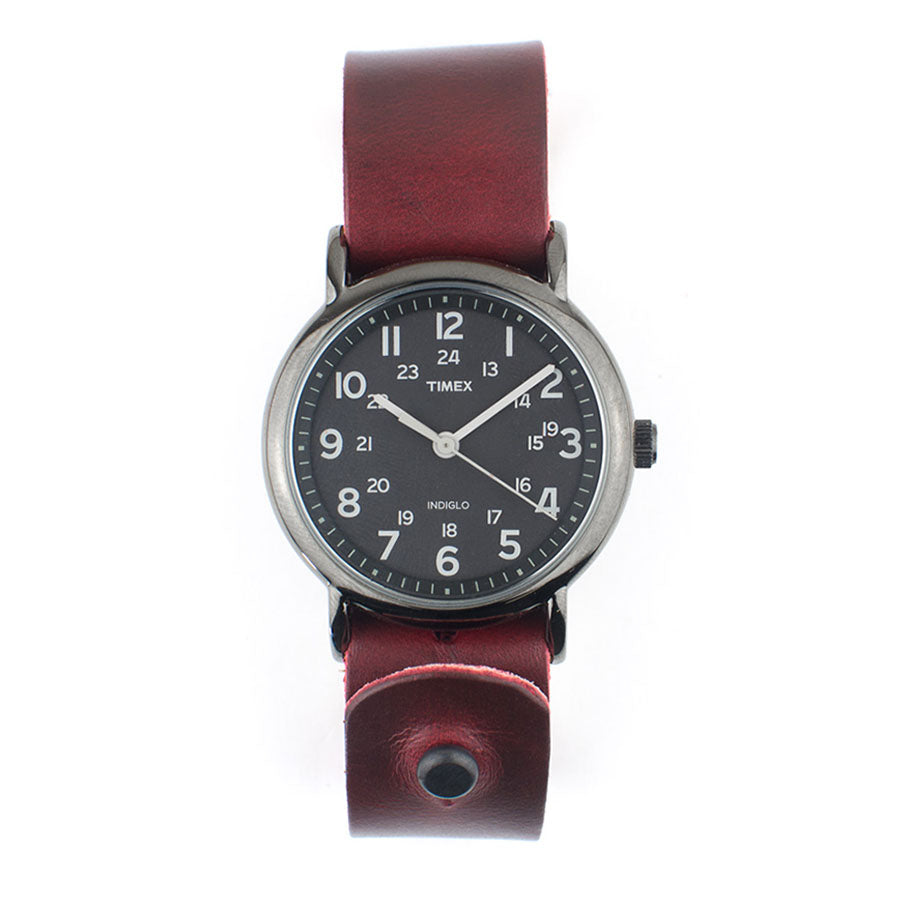 Dark Brown Leather Weekender Watch with Black Dial | Sounder Goods