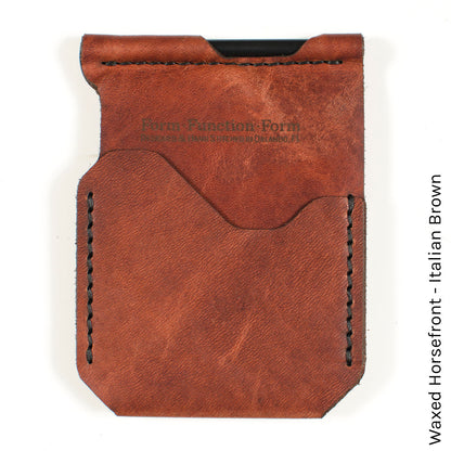 Light brown wallet with clip for money from Italian leather!