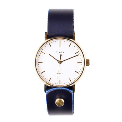 Timex 37mm Gold/White Fairfield & 18mm FFF Watchband